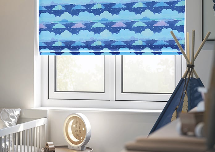 Cloudy Cosmos, Calm Blues - Motorised Roman Blind - Image 5